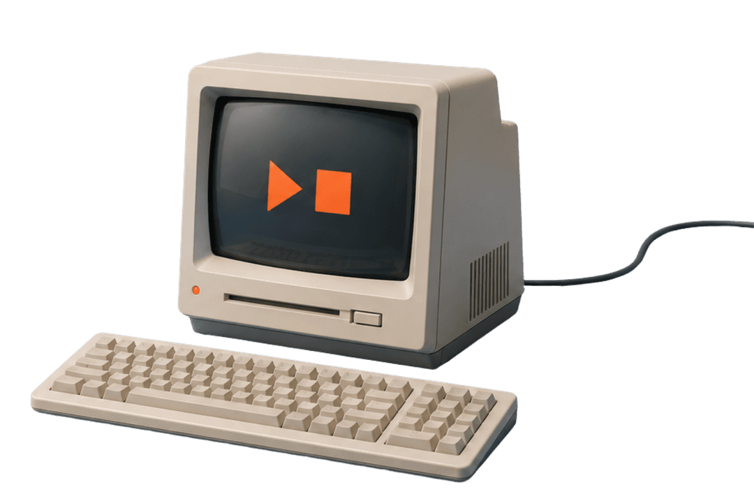 Connected compliance system shown on a vintage CRT computer